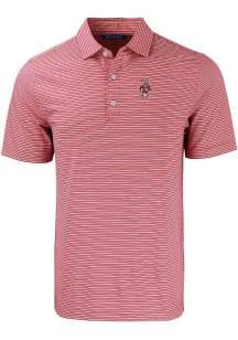 Cutter and Buck Washington State Cougars Mens Red Forge Double Stripe Short Sleeve Polo