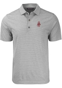 Cutter and Buck Washington State Cougars Mens Grey Forge Heather Stripe Short Sleeve Polo