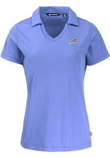 Cutter and Buck Buffalo Bills Womens Pink Mono Daybreak V Neck Short Sleeve Polo Shirt