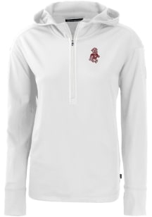 Cutter and Buck Washington State Cougars Womens White Daybreak Hood 1/4 Zip Pullover