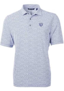 Cutter and Buck Chicago Bears Mens Pink Mono Virtue Eco Pique Botanical Short Sleeve Polo