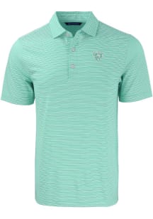 Cutter and Buck Chicago Bears Mens Green Mono Forge Double Stripe Short Sleeve Polo
