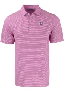 Cutter and Buck Chicago Bears Mens Purple Mono Forge Double Stripe Short Sleeve Polo