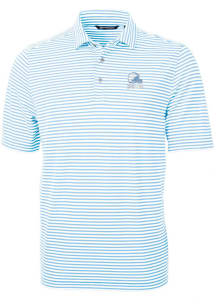 Cutter and Buck Cleveland Browns Blue Mono Virtue Eco Pique Stripe Big and Tall Polo