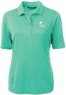 Cutter and Buck Cleveland Browns Womens Green Mono Virtue Eco Pique Short Sleeve Polo Shirt