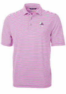 Cutter and Buck Cleveland Browns Mens Purple Mono Virtue Eco Pique Stripe Short Sleeve Polo