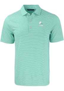 Cutter and Buck Cleveland Browns Mens Green Mono Forge Double Stripe Short Sleeve Polo