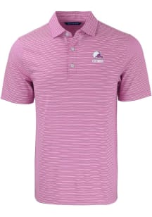 Cutter and Buck Cleveland Browns Mens Purple Mono Forge Double Stripe Short Sleeve Polo