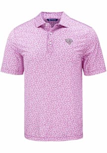Cutter and Buck Jacksonville Jaguars Mens Purple Mono Pike Flora Short Sleeve Polo