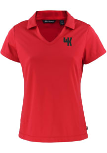 Cutter and Buck Western Kentucky Hilltoppers Womens Red Daybreak V Neck Short Sleeve Polo Shirt