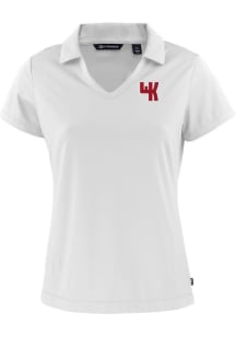 Cutter and Buck Western Kentucky Hilltoppers Womens White Daybreak V Neck Short Sleeve Polo Shir..