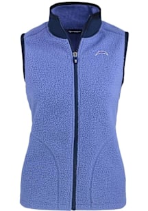 Cutter and Buck Los Angeles Chargers Womens Pink Mono Cascade Sherpa Vest