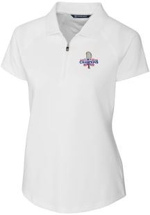 Cutter and Buck Texas Rangers Womens White 2023 World Series Champions Forge Short Sleeve Polo S..