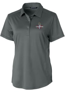 Cutter and Buck Texas Rangers Womens Grey 2023 World Series Champions Prospect Short Sleeve Polo..
