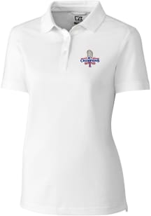 Cutter and Buck Texas Rangers Womens White 2023 World Series Champions Advantage Short Sleeve Po..