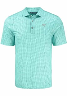Cutter and Buck Tampa Bay Buccaneers Mens Green Mono Pike Shadow Check Short Sleeve Polo