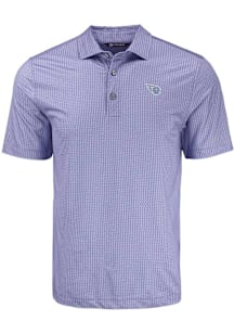 Cutter and Buck Tennessee Titans Mens Pink Mono Pike Shadow Check Short Sleeve Polo