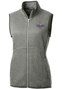 Cutter and Buck Texas Rangers Womens Grey 2023 World Series Champions Mainsail Vest