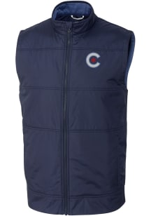 Cutter and Buck Chicago Cubs Big and Tall Navy Blue City Connect Stealth Mens Vest