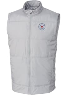 Cutter and Buck Chicago Cubs Big and Tall Grey City Connect Stealth Mens Vest