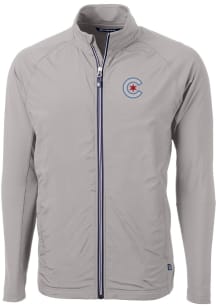 Cutter and Buck Chicago Cubs Mens Grey City Connect Adapt Eco Big and Tall Light Weight Jacket