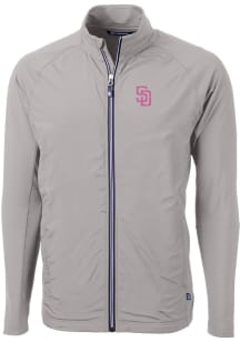Cutter and Buck San Diego Padres Mens Grey City Connect Adapt Eco Big and Tall Light Weight Jack..