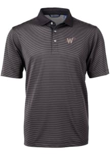 Cutter and Buck Washington Nationals Black City Connect Virtue Eco Pique Micro Stripe Big and Ta..