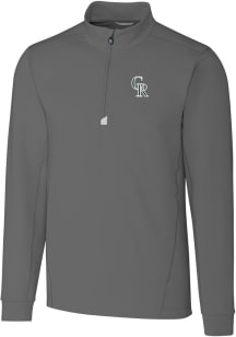 Cutter and Buck Colorado Rockies Mens Grey City Connect Traverse Big and Tall 1/4 Zip Pullover