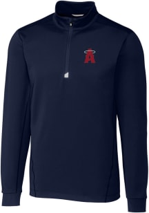 Cutter and Buck Los Angeles Angels Mens Navy Blue City Connect Traverse Big and Tall 1/4 Zip Pul..