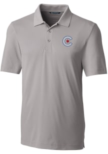 Cutter and Buck Chicago Cubs Big and Tall Grey City Connect Forge Big and Tall Golf Shirt