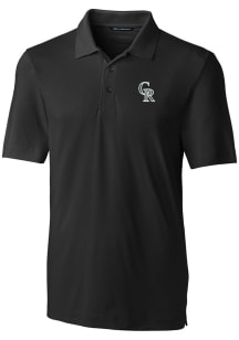 Cutter and Buck Colorado Rockies Big and Tall Black City Connect Forge Big and Tall Golf Shirt