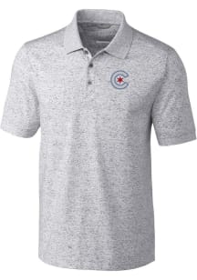 Cutter and Buck Chicago Cubs Big and Tall Grey City Connect Space Dye Big and Tall Golf Shirt
