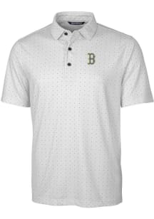 Cutter and Buck Boston Red Sox Big and Tall Charcoal City Connect Pike Big and Tall Golf Shirt