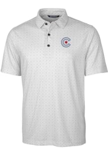 Cutter and Buck Chicago Cubs Big and Tall Charcoal City Connect Pike Big and Tall Golf Shirt