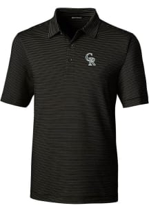 Cutter and Buck Colorado Rockies Black City Connect Forge Pencil Stripe Big and Tall Polo