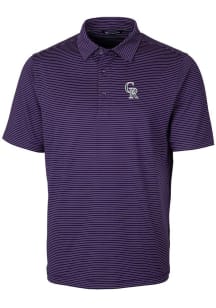 Cutter and Buck Colorado Rockies Purple City Connect Forge Pencil Stripe Big and Tall Polo