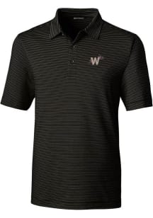 Cutter and Buck Washington Nationals Black City Connect Forge Pencil Stripe Big and Tall Polo