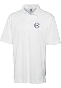 Cutter and Buck Chicago Cubs Big and Tall White City Connect Drytec Genre Big and Tall Golf Shir..