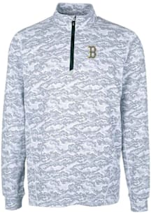 Cutter and Buck Boston Red Sox Mens Charcoal City Connect Traverse Big and Tall Qtr Zip