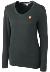 Cutter and Buck Houston Astros Womens Grey Lakemont Long Sleeve Sweater