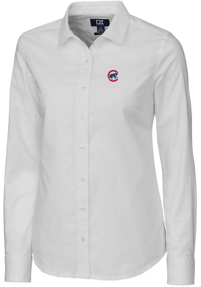 Women's Cutter & Buck Charcoal Louisville Cardinals Oxford Stretch Long  Sleeve Button-Up Shirt