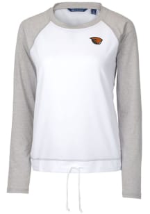 Cutter and Buck Oregon State Beavers Womens White Response Lightweight Long Sleeve Pullover