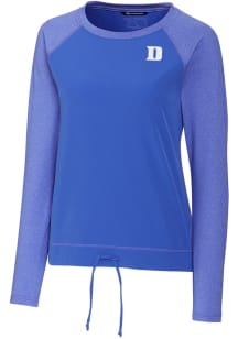 Cutter and Buck Duke Blue Devils Womens Blue Response Lightweight Long Sleeve Pullover