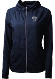 Cutter and Buck Howard Bison Womens Navy Blue Adapt Eco Long Sleeve Full Zip Jacket
