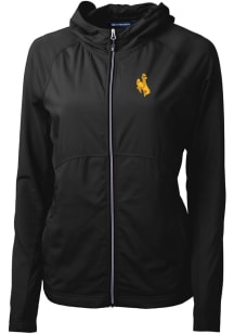 Cutter and Buck Wyoming Cowboys Womens Black Adapt Eco Light Weight Jacket