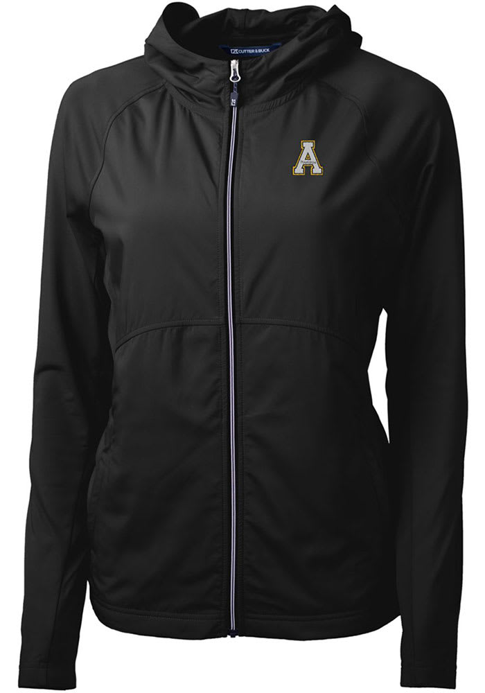 Cutter and Buck Appalachian State Mountaineers Womens Black Adapt Eco Long Sleeve Full Zip Jacket
