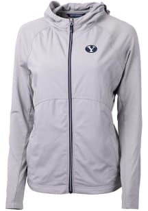 Cutter and Buck BYU Cougars Womens Grey Adapt Eco Light Weight Jacket