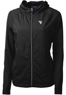Cutter and Buck West Virginia Mountaineers Womens Black Adapt Eco Light Weight Jacket