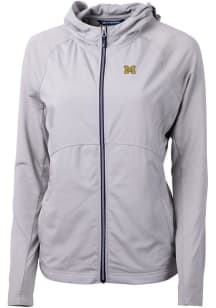 Cutter and Buck Michigan Wolverines Womens Grey Adapt Eco Light Weight Jacket