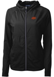 Cutter and Buck Oklahoma State Cowboys Womens Black Adapt Eco Long Sleeve Full Zip Jacket